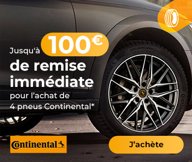 Jusqu'à 100€ de remise immédiate pour l'achat de 4 pneus Continental