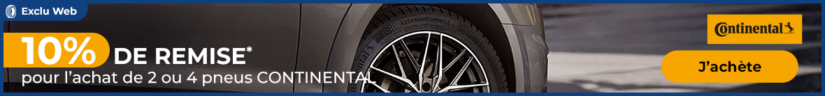 10% de remise immédiate pour l'achat de 2 ou 4 pneus CONTINENTAL