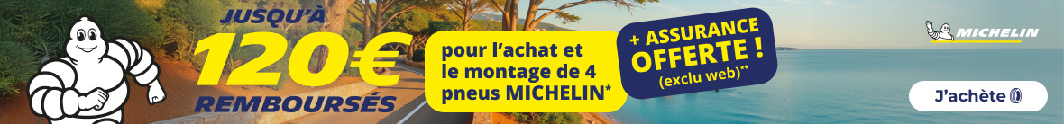 Jusqu'à 120€ remboursés pour l'achat et le montage de 4 pneus MICHELIN