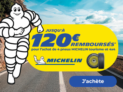 Jusqu'à 120€ remboursés pour l'achat de 4 pneus MICHELIN tourisme et 4X4