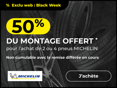 50% du montage offert pour l'achat de 2 ou 4 pneus MICHELIN