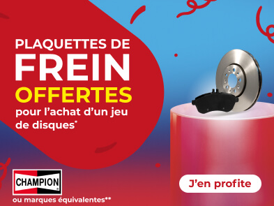 Plaquettes de frein offertes pour l'achat d'un jeu de disques