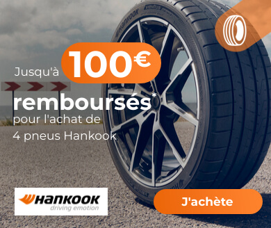 Jusqu'à 100€ remboursés pour l'achat de 4 pneus Hankook