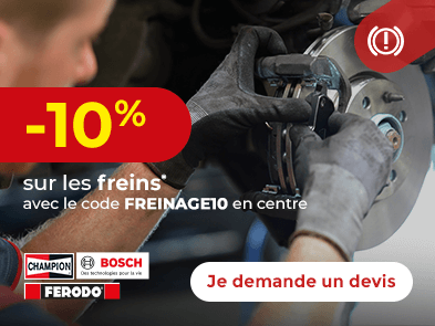 -10% sur les freins avec le code FREINAGE10 en centre