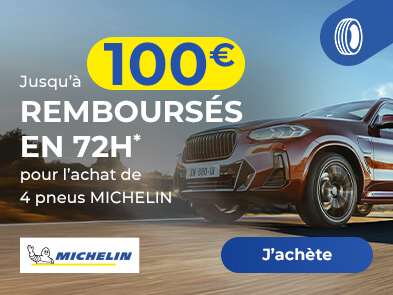 Jusqu'à 100€ remboursés en 72H* pour l'achat de 4 pneus MICHELIN