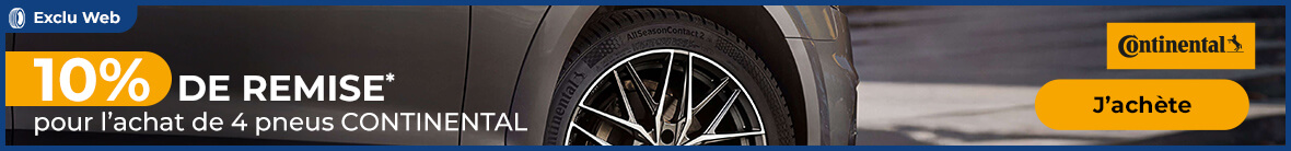 10% de remise immédiate pour l'achat de 4 pneus CONTINENTAL