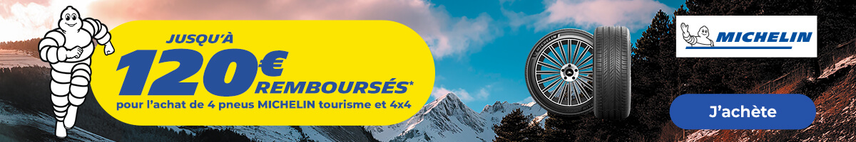 CN7 - Jusqu'à 120€ remboursés pour l'achat de 4 pneus MICHELIN Jusqu'à 120€ remboursés pour l'achat de 4 pneus MICHELIN