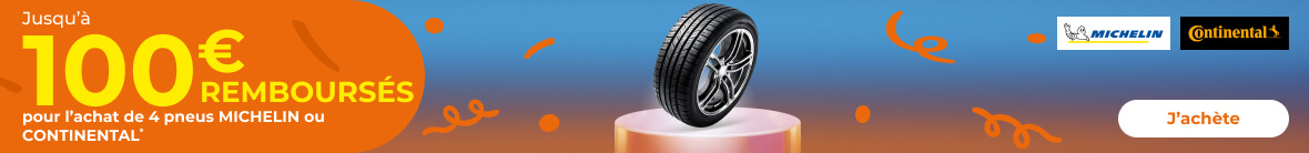 CN1 - Jusqu'à 100€ remboursés* pour l'achat de 4 pneus MICHELIN ou CONTINENTAL