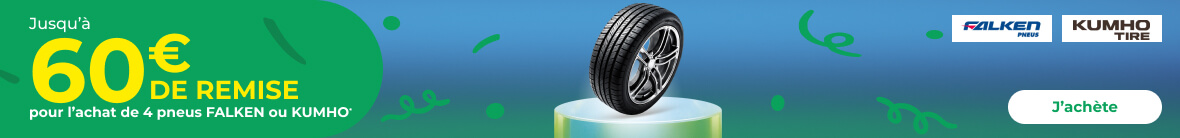 CN1 - Jusqu'à 60€ de remise immédiate* pour l'achat de 4 pneus FALKEN ou KUMHO