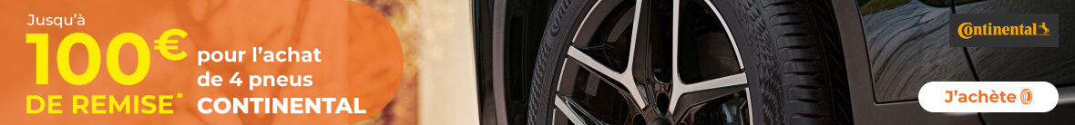Jusqu'à 100€ de remise immédiate* pour l'achat de 4 pneus Continental