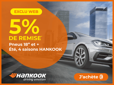 Exclu web : 5% de remise immédiate sur les pneus 18pouces et plus été et 4 saisons
