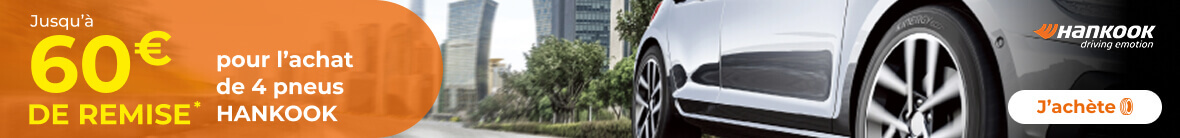 Jusqu'à 60€ de remise pour l'achat de 4 pneus HANKOOK