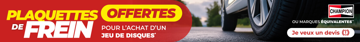 Plaquettes de frein offertes pour l’achat d’un jeu de disques*
