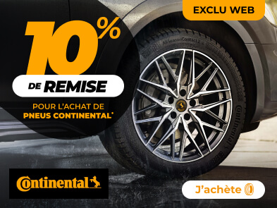 10% de remise immédiate sur les pneus CONTINENTAL