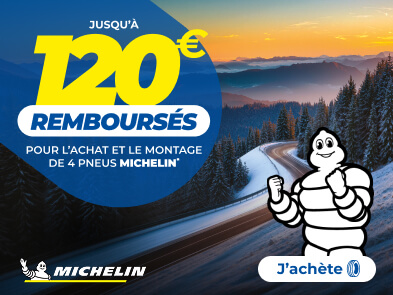 Jusqu'à 120€ remboursés pour l’achat et le montage de 4 pneus MICHELIN